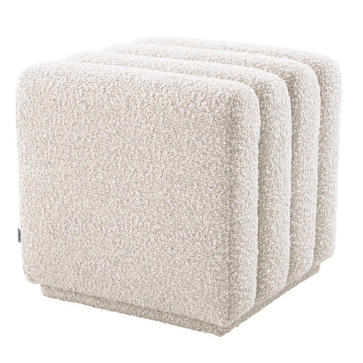 Pufa Eichholtz Bente, w tkaninie Bouclé cream
