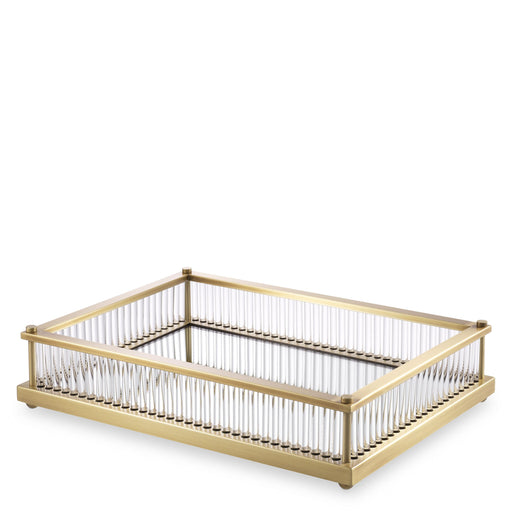 Taca prostokątna Eichholtz Cora wykończenie szczotkowany mosiądz