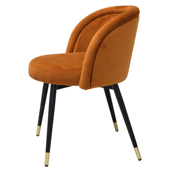 Krzesło do jadalni Eichholtz Chloé zestaw 2 sztuk, w tkaninie Savona orange velvet