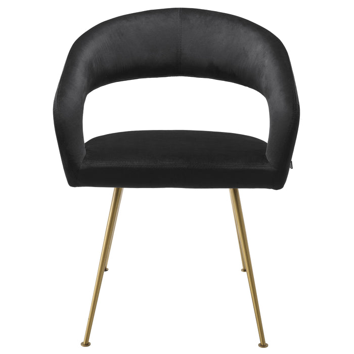 Krzesło do jadalni Eichholtz Bravo w tkaninie Roche black velvet