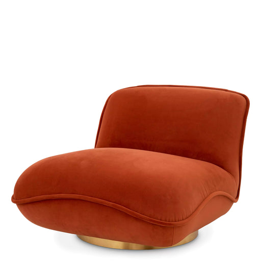 Fotel obrotowy Eichholtz Relax w tkaninie Savona orange velvet