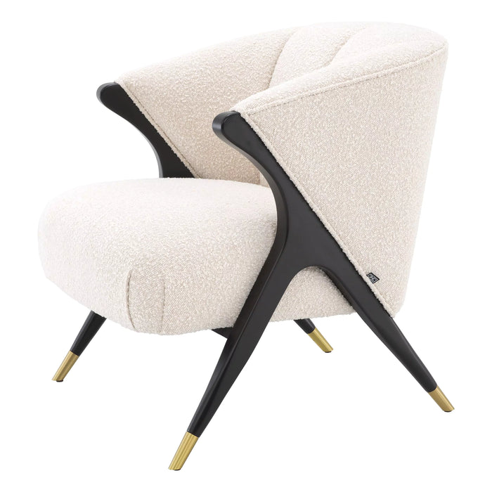 Krzesło Eichholtz Pavone w tkaninie Bouclé cream