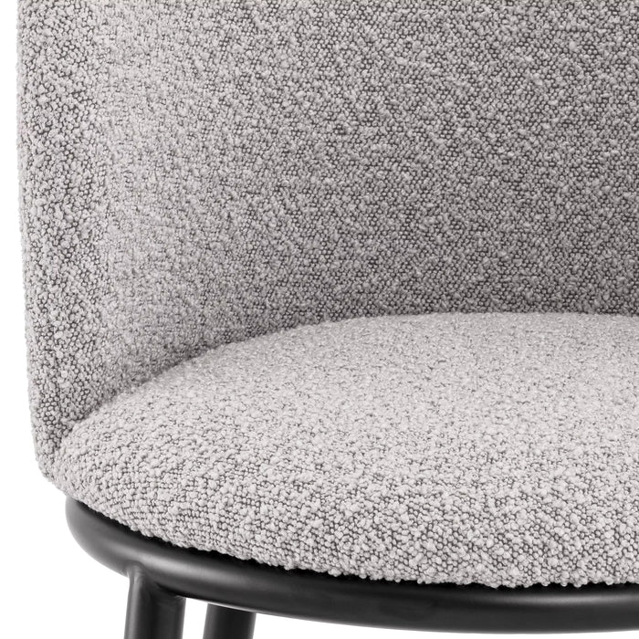 Krzesło stołowe Eichholtz Filmore w tkanine Bouclé grey, zestaw 2 szt.