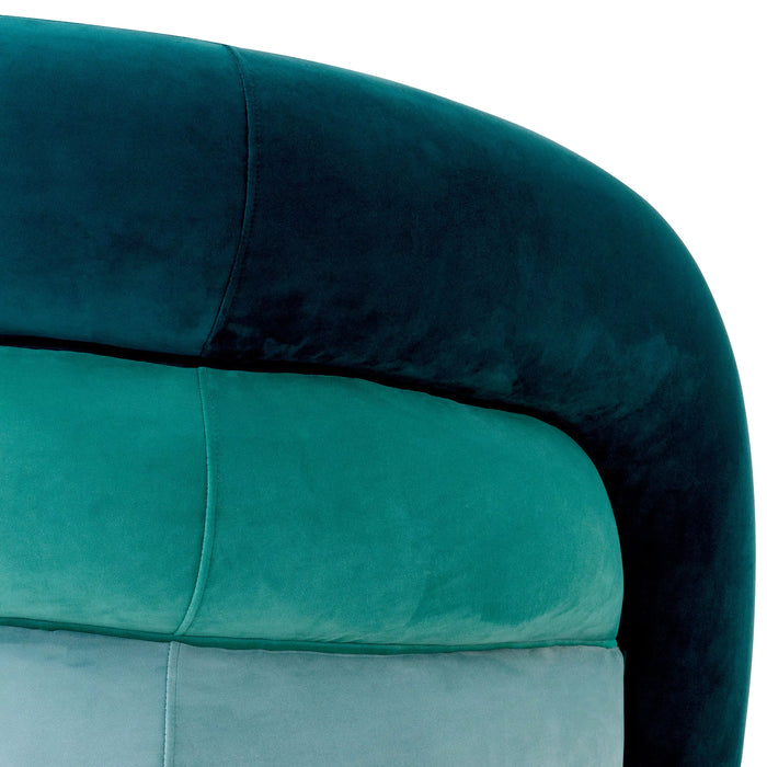 Fotel obrotowy Eichholtz Novelle w tkaninie Savona sea green velvet, Savona turquoise velvet, Savona blue velvet