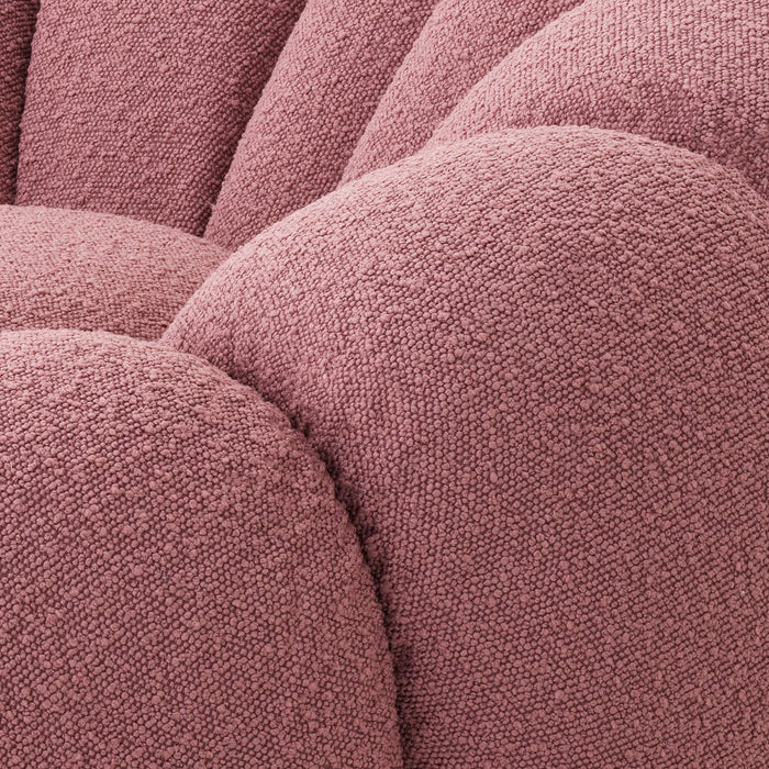 Fotel obrotowy Eichholtz Mello w tkaninie Bouclé rose