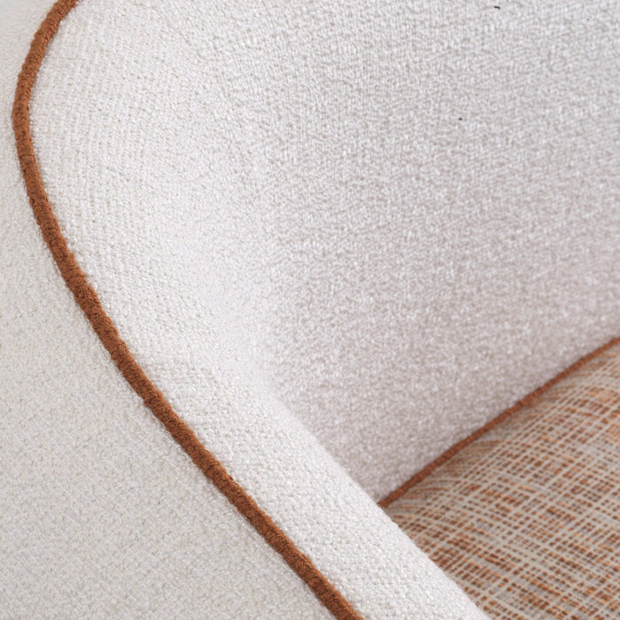 Fotel prawy Eichholtz San Marino w tkaninie Cream fabric , Vintage orange fabric
