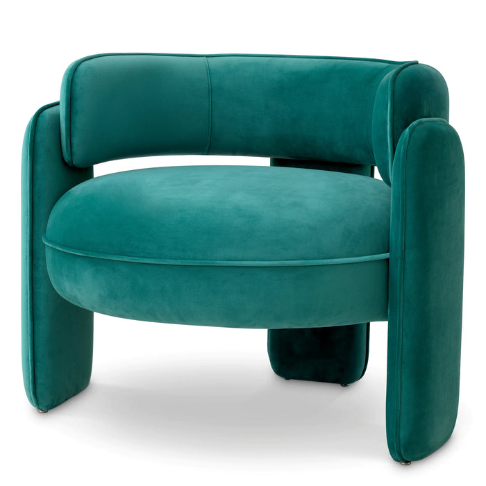 Fotel Eichholtz Chaplin w tkaninie Savona turquoise velvet