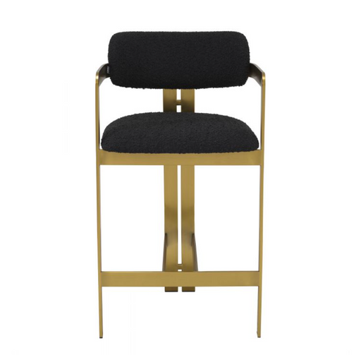 Stołek Nablatowy Eichholtz Donato w tkaninie Boucle Black