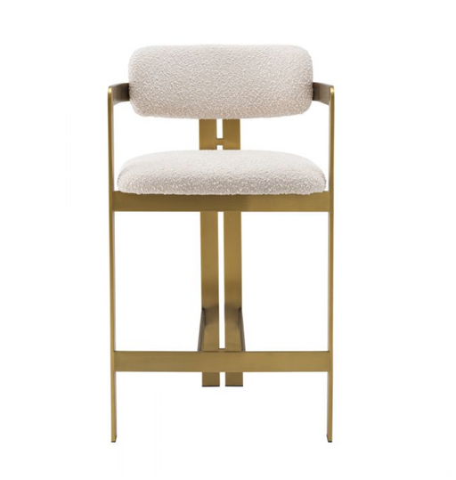 Stołek Nablatowy Eichholtz Donato w tkaninie Boucle cream